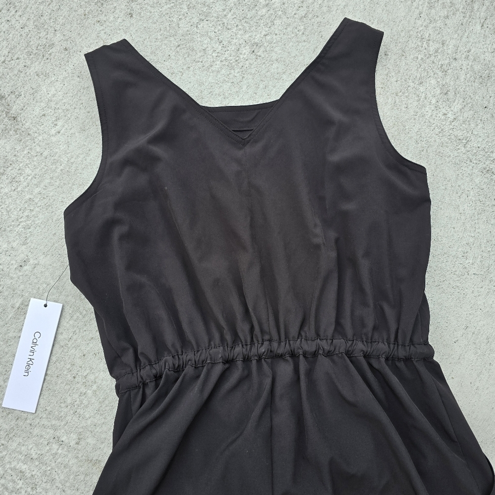Calvin Klein Black Charcoal Mini Dress Swim Cover Up SZ 10 - Picture 5 of 8